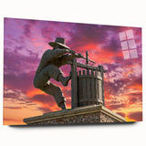 Large abstract wall art of Napa Valley in muted earth tones on acrylic glass, ideal for bedroom or dining room decor.