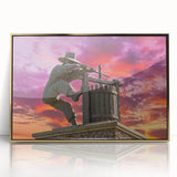 Large art print of Napa Valley landscape in muted earth tones on framed acrylic, ideal for modern art wall decor.