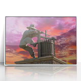 Framed acrylic print of Napa Valley landscape in pastel colors, ideal for modern art wall decor.