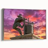 Landscape art painting of Napa Valley on framed canvas, featuring colorful vineyards and a vintage poster style.