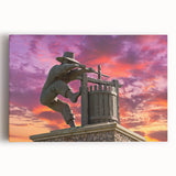 Black and white stretched canvas of Napa Valley landscape, ideal for kitchen wall art.