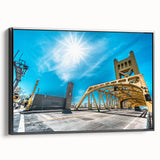 Black and white landscape art painting of Sacramento on framed canvas, ideal for bedroom wall decor.