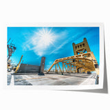 Extra large rolled print of Sacramento scenery with vibrant floral designs, ideal for art wall dining room.