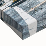 Black and white landscape art painting of Sacramento on stretched canvas, suitable for bedroom wall decor.