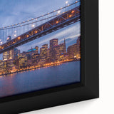 Extra large framed canvas depicting the San Francisco skyline in black with colorful, textured highlights.