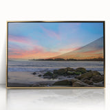 Large acrylic print of a Santa Barbara landscape in mid-century modernist style, ideal for nursery wall decor.