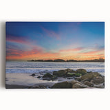 Black and white stretched canvas of Santa Barbara scenery, ideal for kitchen wall art.