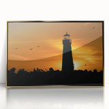 Framed acrylic print of Santa Cruz scenery in mid-century modernist style with muted earth tones.