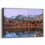 Black and white framed canvas of Sierra Nevada landscape, ideal for bedroom wall art.