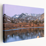 Sierra Nevada mountain range depicted in soft earth tones on a large stretched canvas, ideal for kitchen wall art.