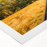 Art deco poster of Yosemite landscape on rolled canvas, featuring muted earth tones, ideal for dining room wall art.