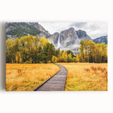Black and white large canvas print of Yosemite scenery, ideal for kitchen wall art.
