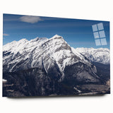 Acrylic print of a large abstract depiction of Vail, Colorado in muted earth tones, suitable for bedroom or dining room art.