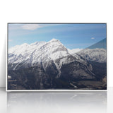 Acrylic print of Vail, Colorado scenery in muted earth tones, framed in white, suitable as modern art wall decor.