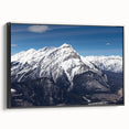 Black and white framed canvas of Vail, Colorado landscape, ideal for bedroom wall art.
