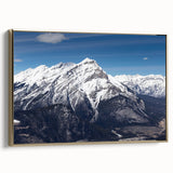 Framed canvas depicting a vintage-style landscape of Vail, Colorado in muted earth tones, ideal for bedroom wall art.