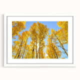 Abstract art print of Aspen, Colorado in muted earth tones on a framed white mat, suitable for dining room or bedroom decor.