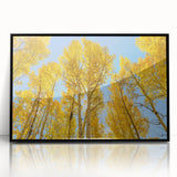 Large abstract wall art depicting Aspen, Colorado scenery in muted earth tones on a framed acrylic print.