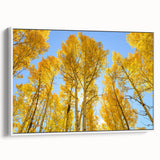 Vintage poster art of Aspen, Colorado in colorful hues on a large framed canvas, suitable for living room decor.