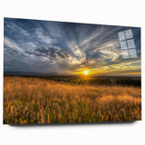Large abstract wall art of Boulder, Colorado scenery in vibrant earth tones on acrylic glass.