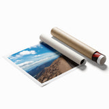 Rolled print of Pikes Peak with floral foreground in pastel colors, ideal for classy bathroom wall art.