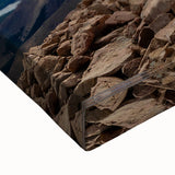 Black and white landscape art painting of Pikes Peak on stretched canvas, suitable for bedroom wall decor.