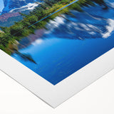 Art deco poster of the Colorado Rocky Mountains in muted earth tones on rolled canvas, suitable for dining room decor.