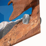 Large abstract wall art depicting Colorado Springs in muted earth tones on acrylic glass, suitable for dining room decor.