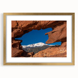 Extra large abstract art print of Colorado Springs, featuring textured layers in earthy tones.