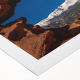 Art deco poster of Colorado Springs in muted beige and brown tones, rolled canvas, suitable for dining room wall.