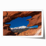 Rolled print of Colorado Springs scenery in muted earth tones, suitable for art wall dining room or large bathroom decor.