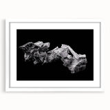 Abstract art print of Telluride, Colorado landscape in muted earth tones on a framed white mat, ideal for dining room decor.