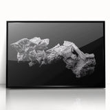 Large abstract wall art of Telluride, Colorado in muted earth tones on framed acrylic, suitable for modern living room decor.