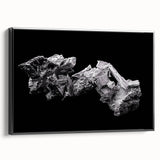 Black and white framed canvas of Telluride landscape in vintage poster style, ideal for bedroom wall art.