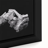 Framed canvas featuring a textured depiction of Telluride, Colorado, with vibrant colorful art on a black background.