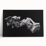 Black and white stretched canvas featuring a serene Telluride, Colorado landscape, ideal for kitchen wall art.