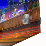 Large abstract wall art on acrylic glass featuring a mid-century modernist Connecticut scenery in muted earth tones.