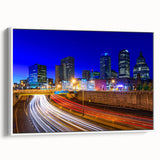 Vintage poster art of a Connecticut landscape on framed canvas, featuring colorful art in extra large size.