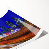 Extra large wall art featuring line art flowers in monochrome, rolled print format, suitable for large living room spaces.