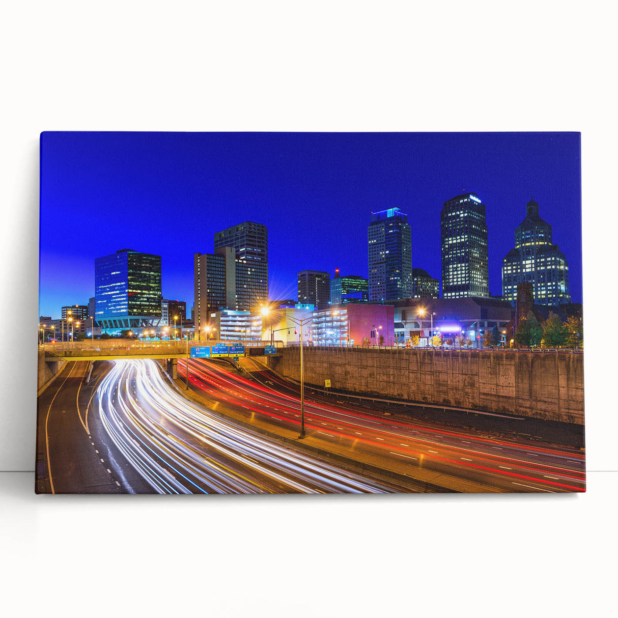 Black and white stretched canvas of a serene Connecticut landscape, ideal for kitchen wall art or bedroom ambiance.