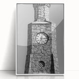 Art deco poster of Daytona scenery in muted gray and blue tones on framed acrylic, ideal for modern nursery wall art.