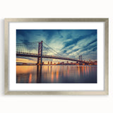 Textured abstract art print of Delaware scenery in muted earth tones, framed in silver, ideal for bedroom art.