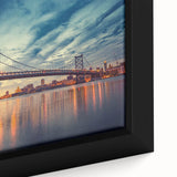 Extra large black wall art featuring a textured Delaware scenery on a framed canvas, with vibrant color accents.