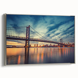 Framed canvas depicting a vintage-style Delaware landscape in colorful art tones.