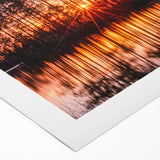 Art deco poster of Everglades scenery in muted green and blue tones on rolled canvas, suitable for dining room wall art.