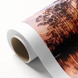 Art Deco style poster of the USA Everglades on rolled canvas, featuring muted green and blue tones.