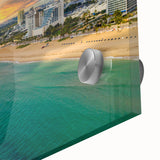 Large abstract wall art of Fort Lauderdale scenery in mid-century modernist style on acrylic, ideal for dining room art.