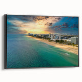 Black and white framed canvas of Fort Lauderdale landscape, ideal for bedroom wall art.