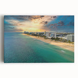 Black and white stretched canvas of Fort Lauderdale skyline, ideal for kitchen wall art.