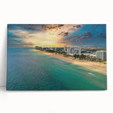 Black and white stretched canvas of Fort Lauderdale skyline, ideal for kitchen wall art or bedroom ambiance.